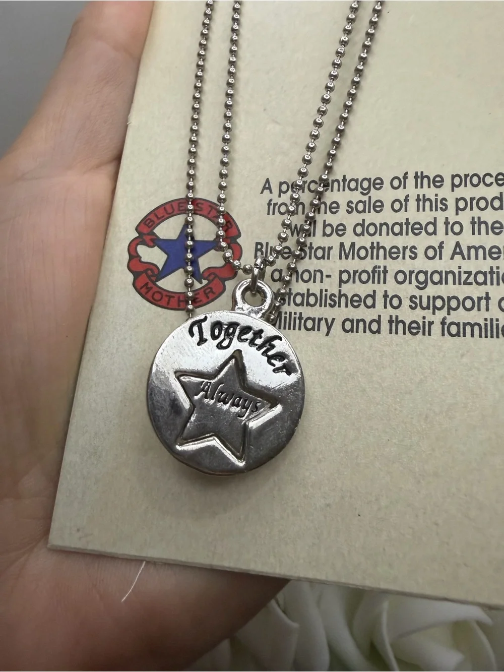 Together Always Silver Star Pendant Necklace
